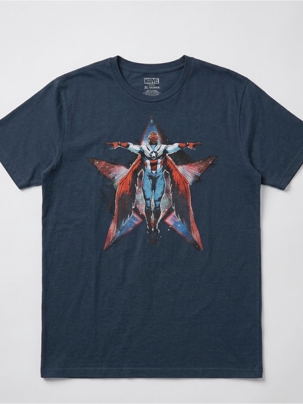 Marvel Falcon Graphic Navy Men’s T-Shirt - Star Hero Design xl